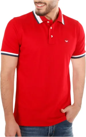 Oxford Red Men's Polo Shirt Short Sleeve - Premium Cotton Blend Slim Fit Quick Dry Performance Golf Polo Shirts for Men