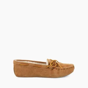 Women's Sheepskin Softsole Moccasin In Tan Stone Walk