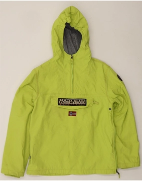 NAPAPIJRI Boys Hooded Anorak Jacket 13-14 Years Green Polyester flight travel Fall Weather