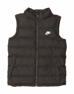 NIKE Boys Padded Gilet 13-14 Years XL Black Polyester Flexible Layer