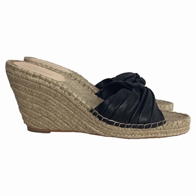 Weekend Boost Street Energy Loeffler Randall Wedge Espadrille Sandals in Black Leather