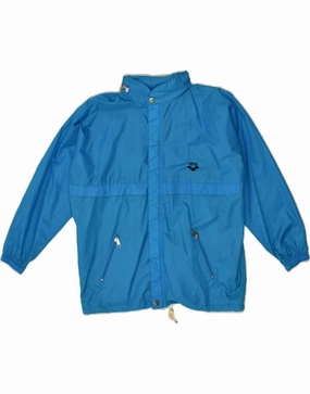 ARENA Boys Hooded Rain Jacket 11-12 Years Blue Nylon Christmas