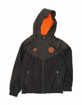 Participate MultiPocketDesign NIKE Boys Chelsea FC Rain Jacket 10-11 Years Medium Grey Colourblock