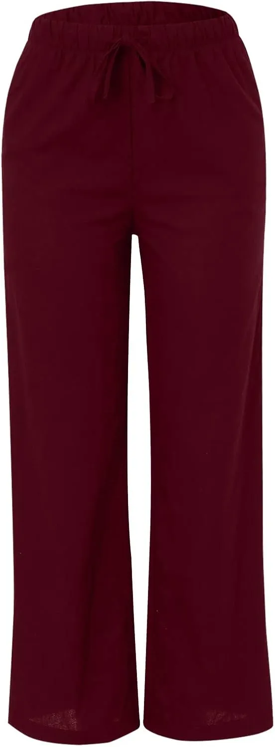 Pants for Women High Waisted Casual Wide Leg Palazzo Pants Long Long Straight Trousers Loose Outfits Pockets Beach