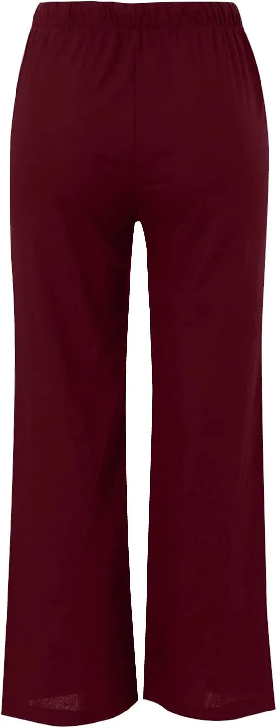 Pants for Women High Waisted Casual Wide Leg Palazzo Pants Long Long Straight Trousers Loose Outfits Pockets Beach