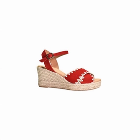 Women's Ember Criss-Cross Suede Espadrille In Red Agile Motion
