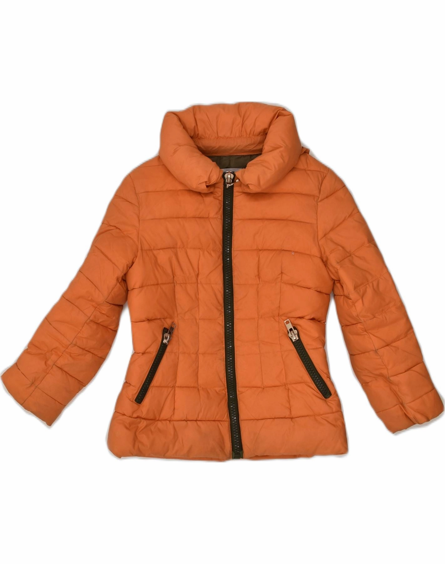 PATRIZIA PEPE Girls Hooded Padded Jacket 5-6 Years Medium Medium Orange Nylon cruelty - free