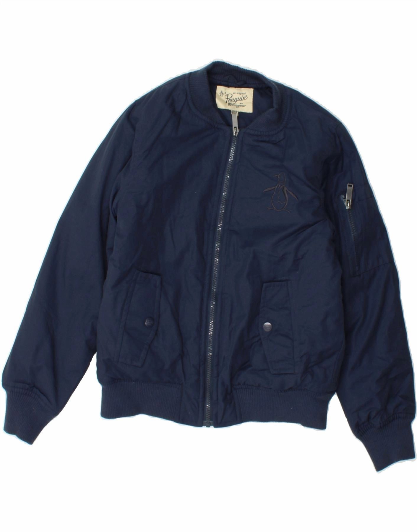 Fashionable Insulated Shield PENGUIN Boys Bomber Padded Jacket 10-11 Years Navy Blue Cotton