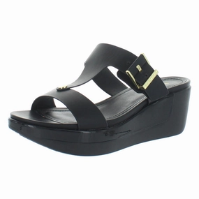 Comfort Match Pepea Buckle Womens Faux Leather Open Toe Wedge Sandals