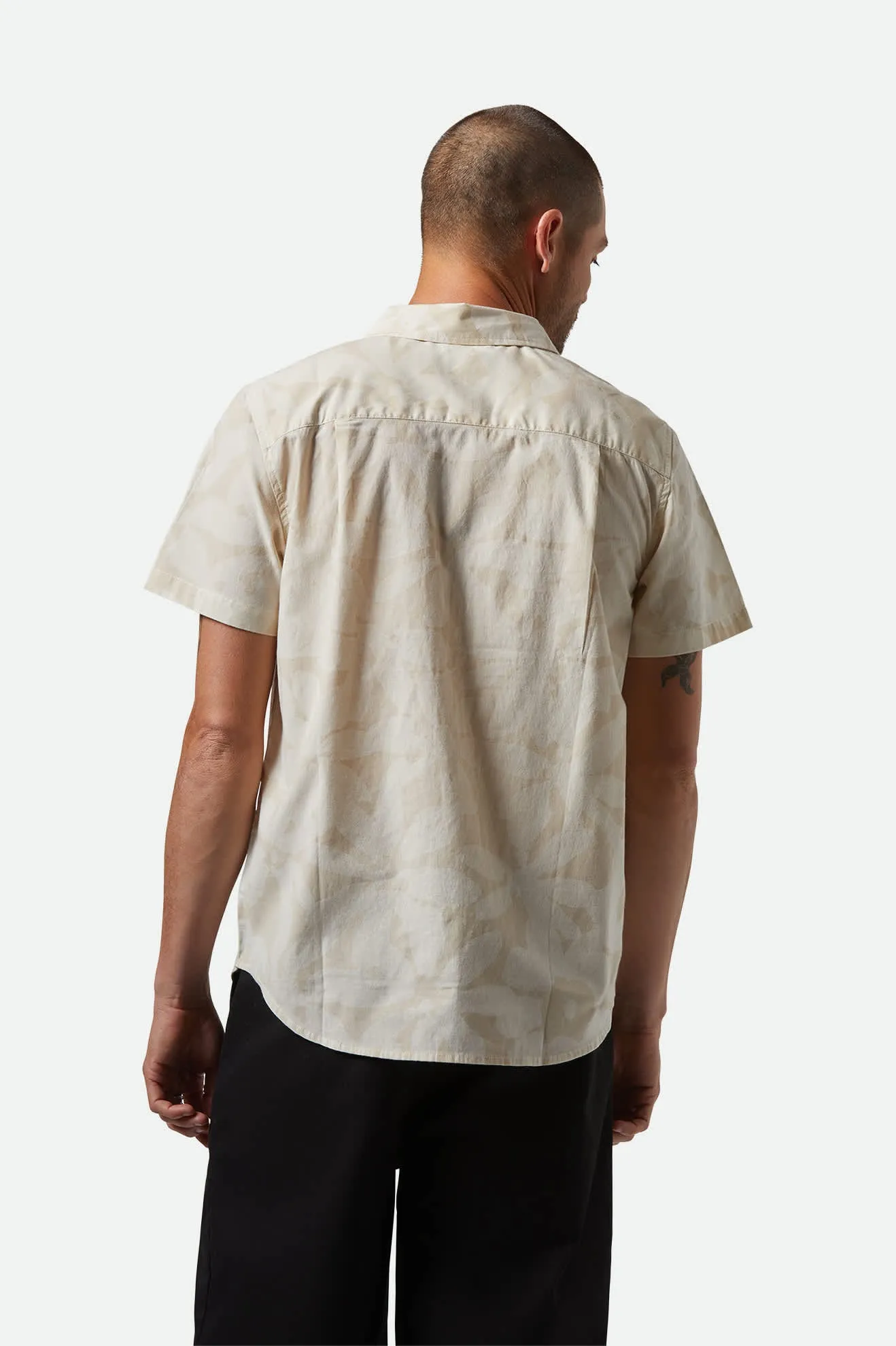 Charter Print S/S Shirt - Beige/Whitecap Floral Multi Layer Stitching