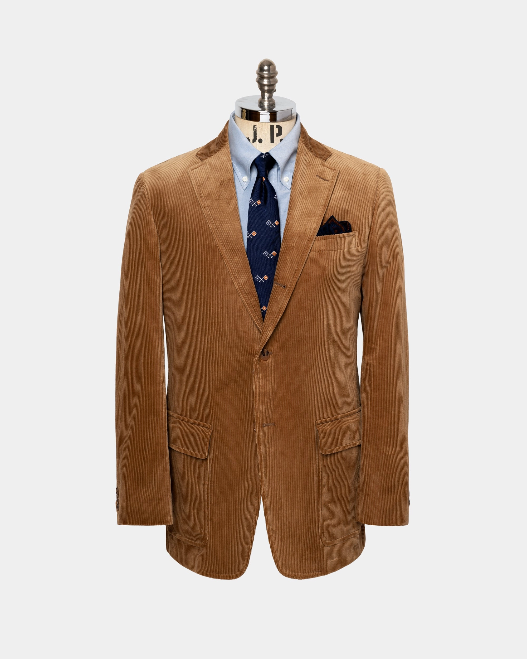Chic Precision Office Comfort Made-in-USA Tan Duca Visconti Corduroy Sport Coat