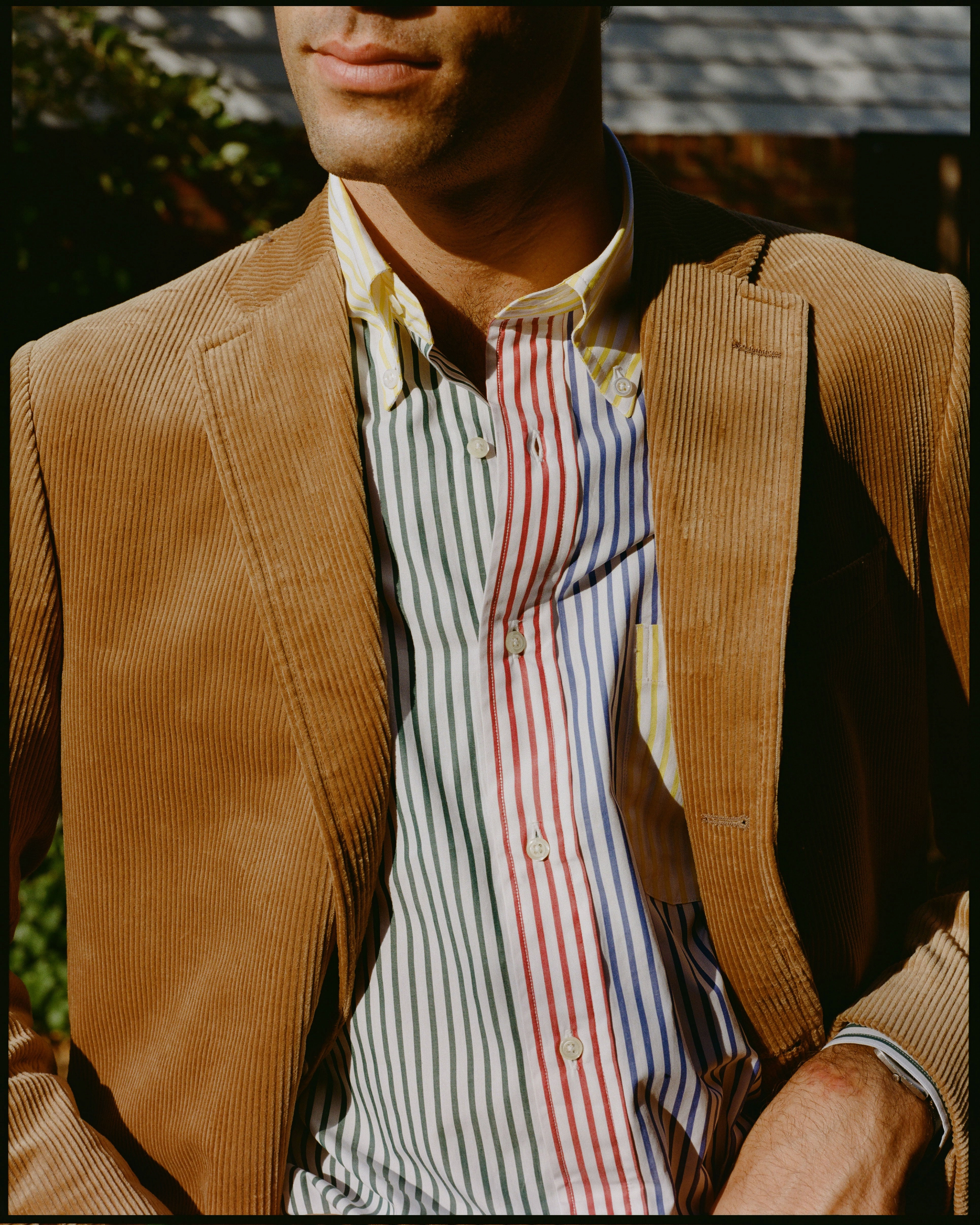 Sculpted Fit Made-in-USA Tan Duca Visconti Corduroy Sport Coat