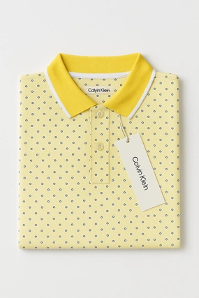 Trendy V-Neck Calvin Klein Men Yellow Polo