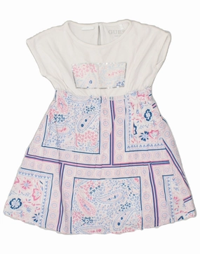 Smart Edge GUESS Girls Short Sleeve A-Line Dress 2-3 Years White Paisley