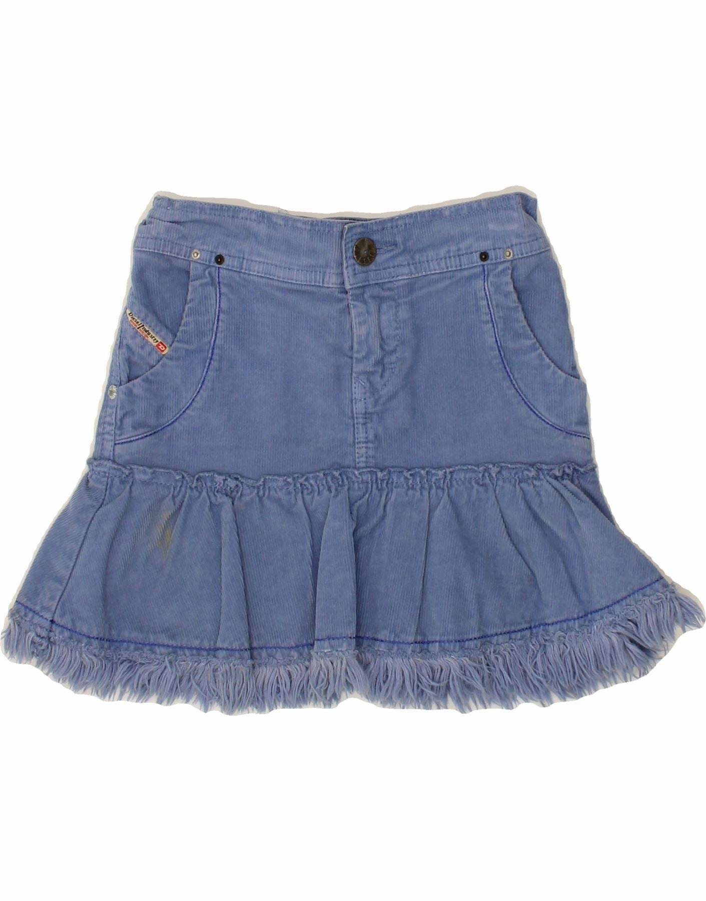 DIESEL Girls Corduroy Skirt 5-6 Years W21 Blue Cotton City Casual Work Chic