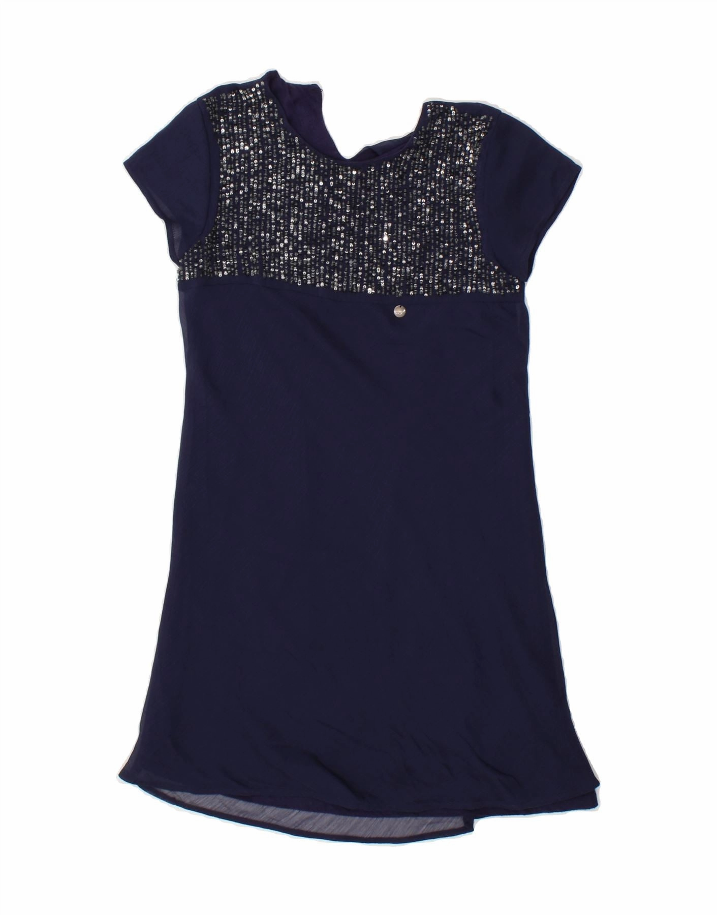 Comfortable Look Work or Casual LIU JO Girls Basic Dress 9-10 Years Navy Blue Polyester