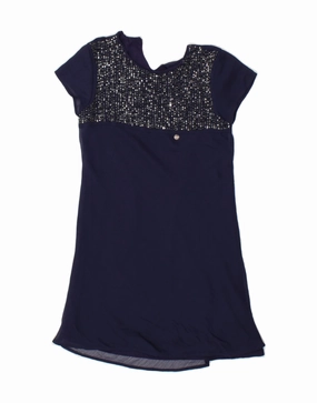 Comfortable Look Work or Casual LIU JO Girls Basic Dress 9-10 Years Navy Blue Polyester