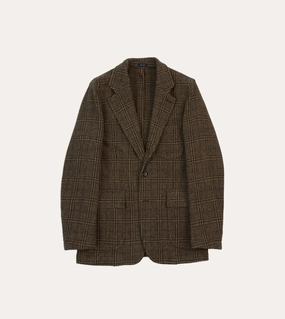 Brown Check Harris Tweed Games Blazer Mk. VII Breathable fabric Effortless Fit