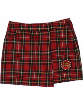 Shape Retention REPLAY AND SONS Girls Wrap Skirt 5-6 Years W26  Red Check Polyester