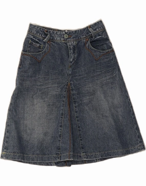 LEVI'S Girls Denim Skirt 11-12 Years W24  Blue Cotton Classic Layer Lace-Edge