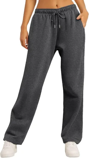 Petite Sweatpants for Women Girls Teen Plus Size Athletic Joggers with Pockets 2024 Straight Fleece Cargo Pants