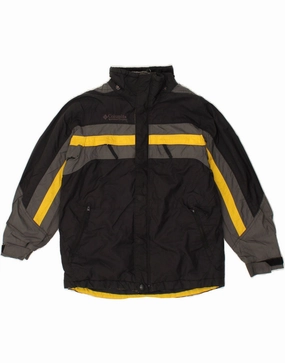 COLUMBIA Boys Windbreaker Jacket 7-8 Years Black Colourblock Nylon Unveil