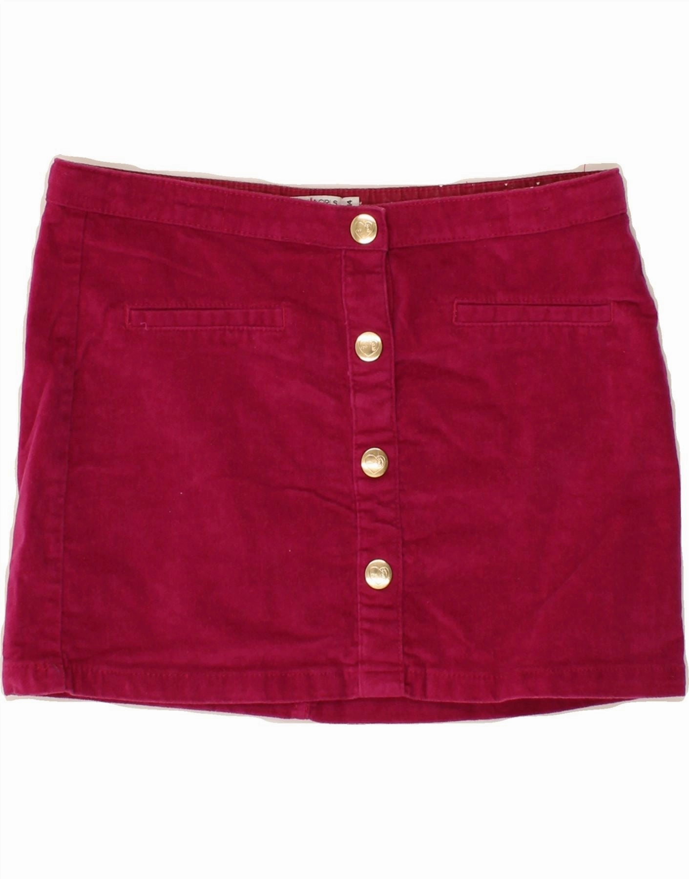 PIAZZA ITALIA Girls Mini Skirt 13-14 Years W28  Pink Cotton Delicate Edge Spring Flow