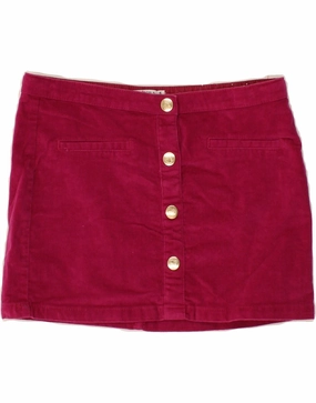 PIAZZA ITALIA Girls Mini Skirt 13-14 Years W28  Pink Cotton Delicate Edge Spring Flow
