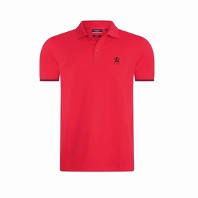 long sleeved Cool Style Pierri Cardin Red Men Polo