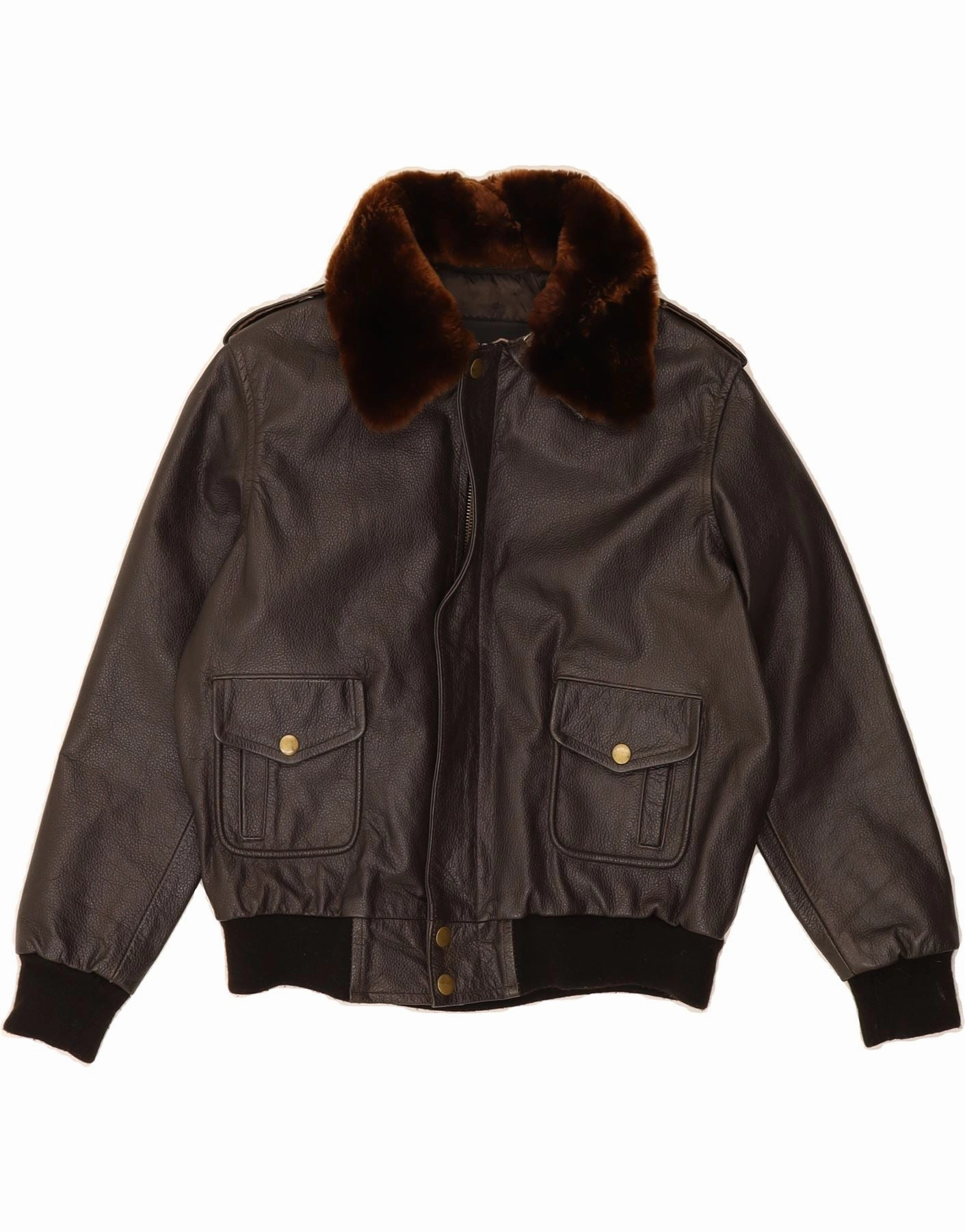 Belted EcoFriendlyMaterial PILOT Boys Leather Jacket 13-14 Years Brown