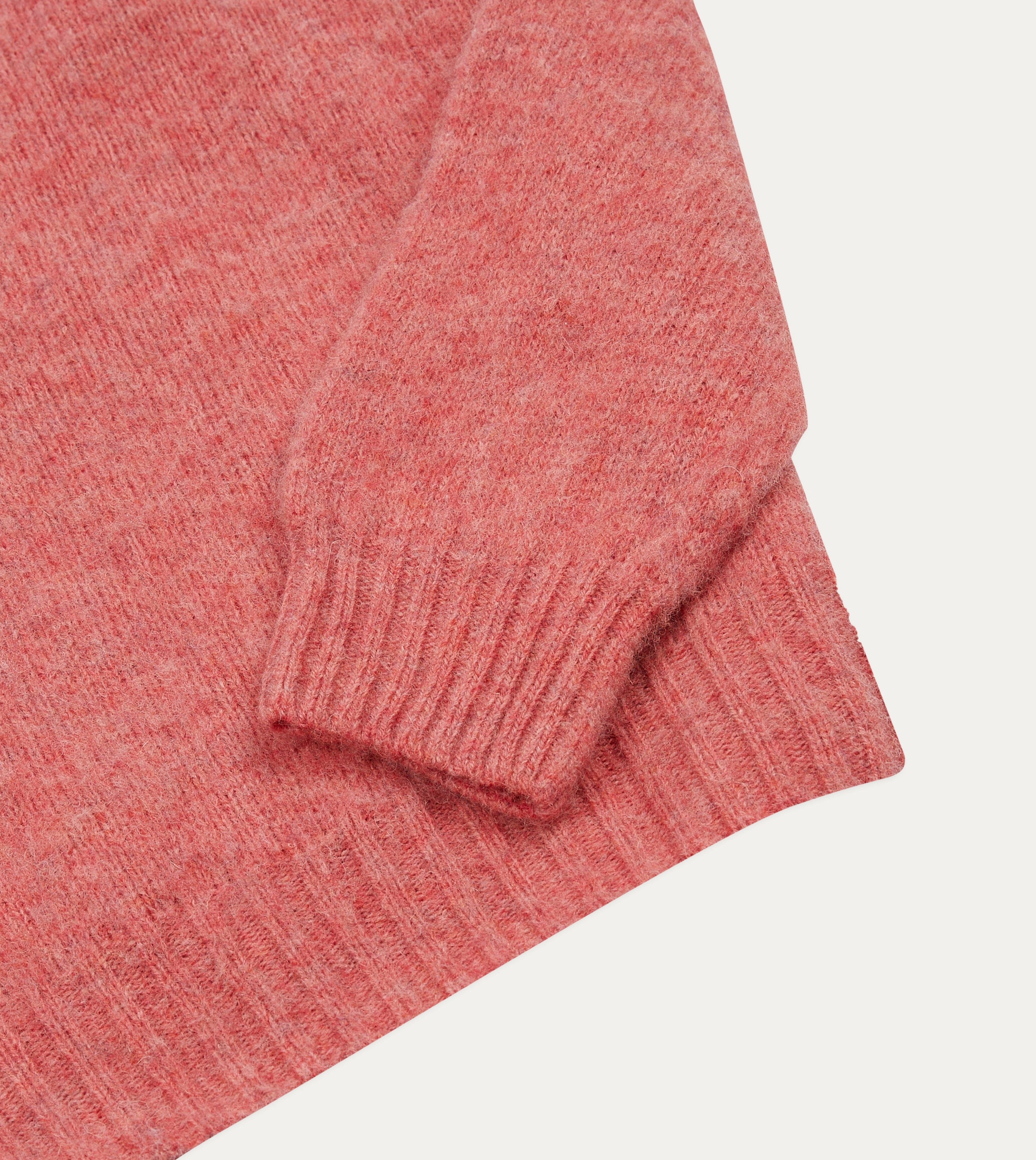 Smooth Flatlock Seams Outdoor Trend Pink Brushed Shetland Crew Neck Jumper