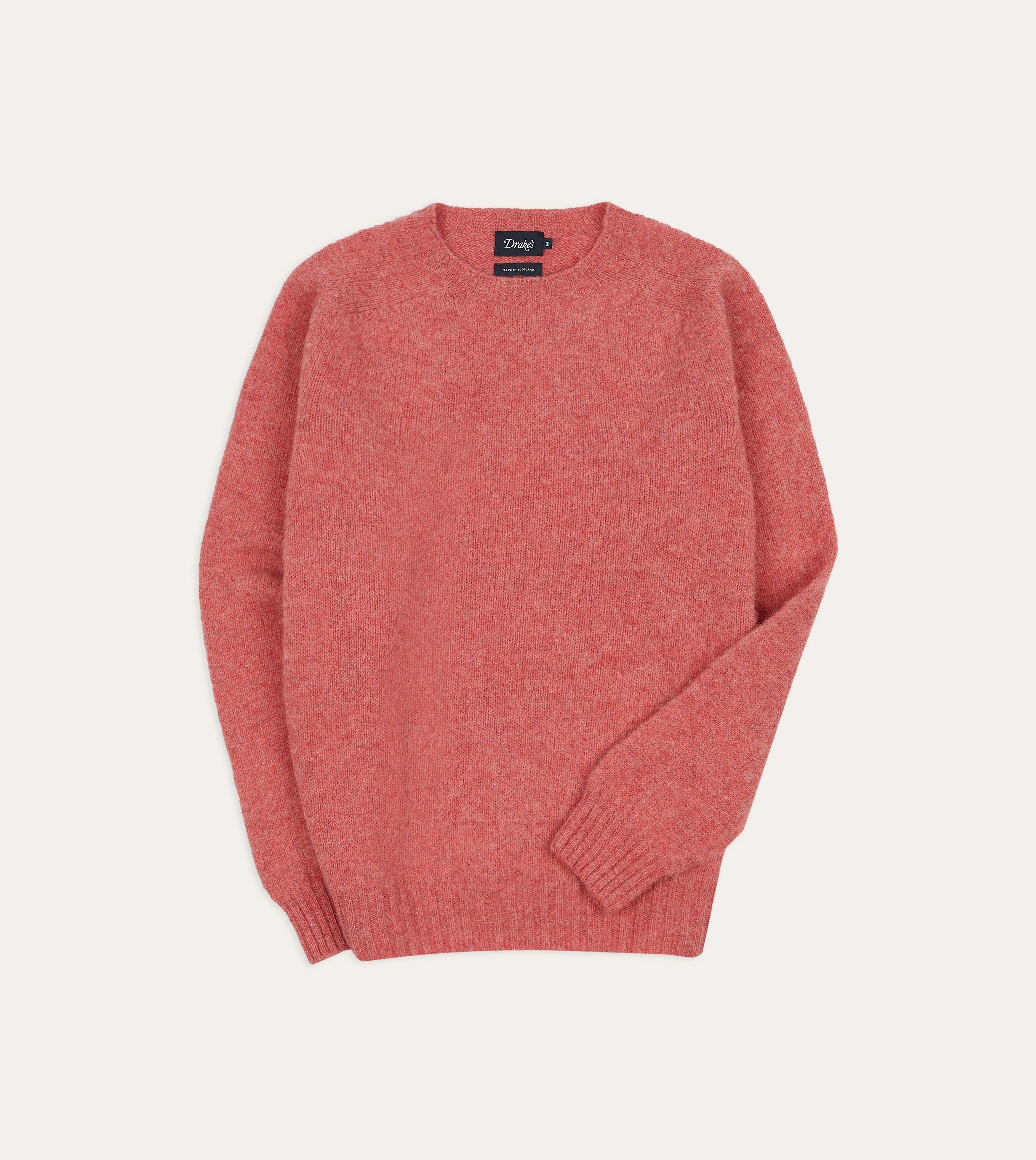 Pink Brushed Shetland Crew Neck Jumper Neutral Look