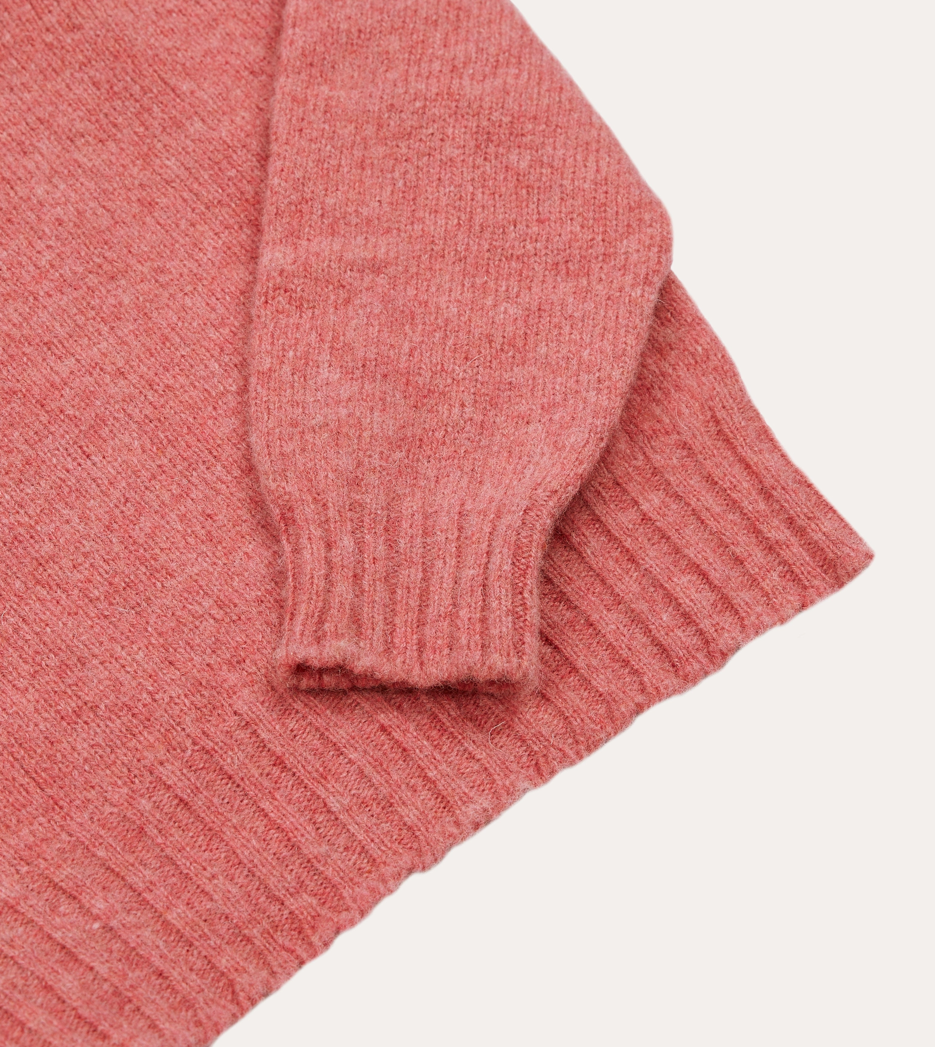 Pink Brushed Shetland Mock Neck Jumper Everyday Pair Compact Weave