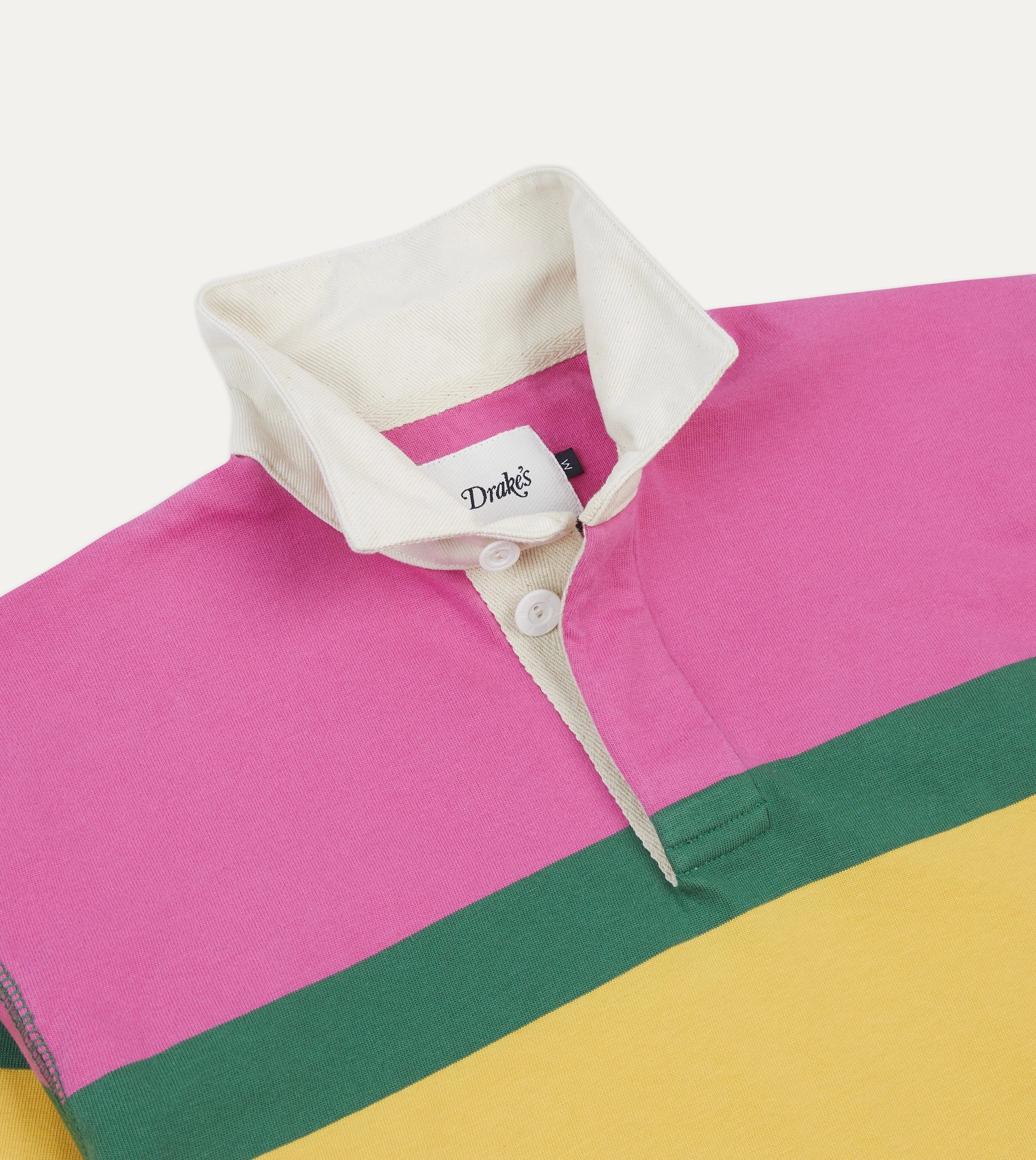 Pink, Green, Yellow and Navy Multi Stripe Cotton Rugby Shirt Temperature Regulating