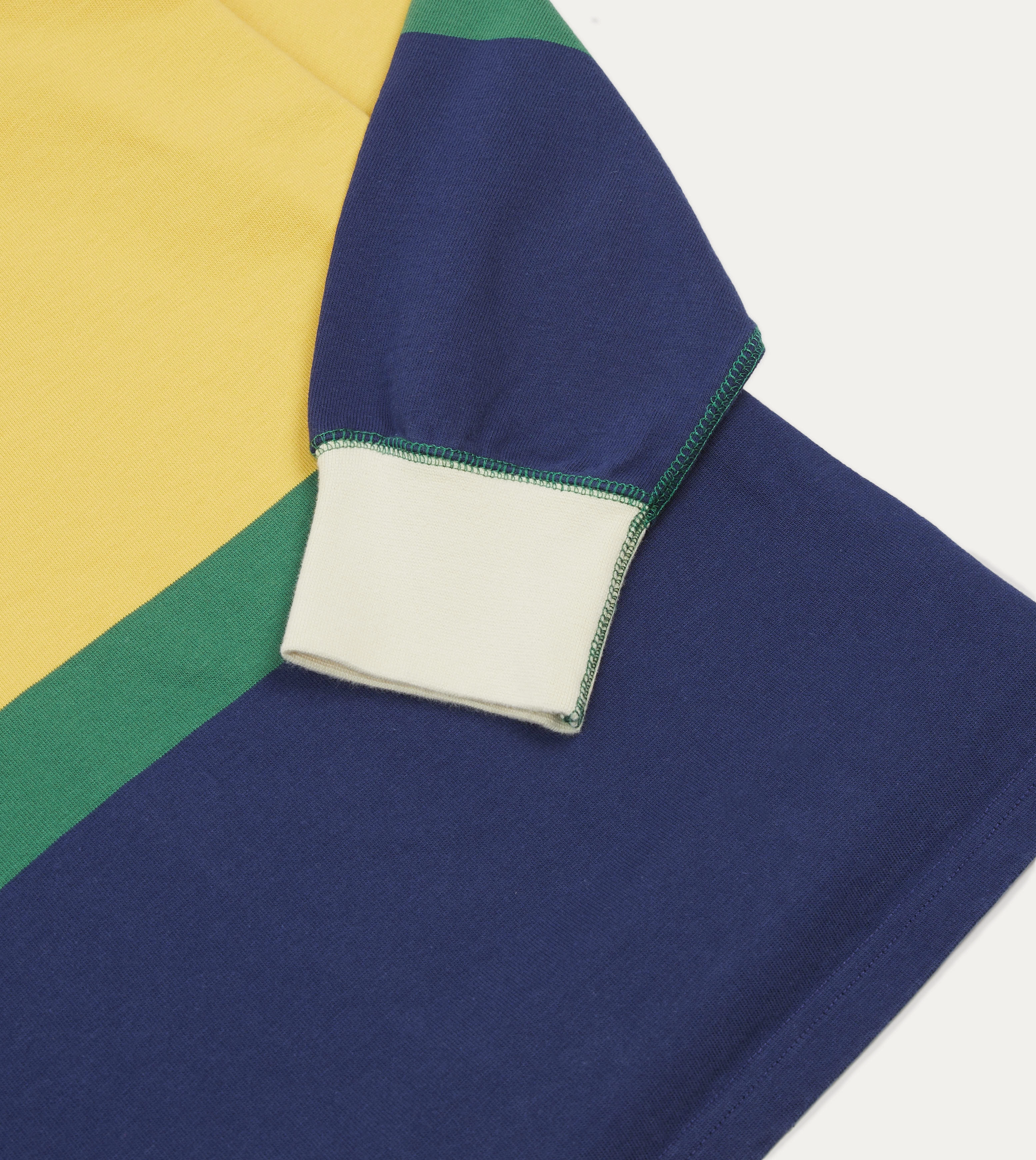 Pink, Green, Yellow and Navy Multi Stripe Cotton Rugby Shirt Multi Pocket Utility Modern Aesthetic