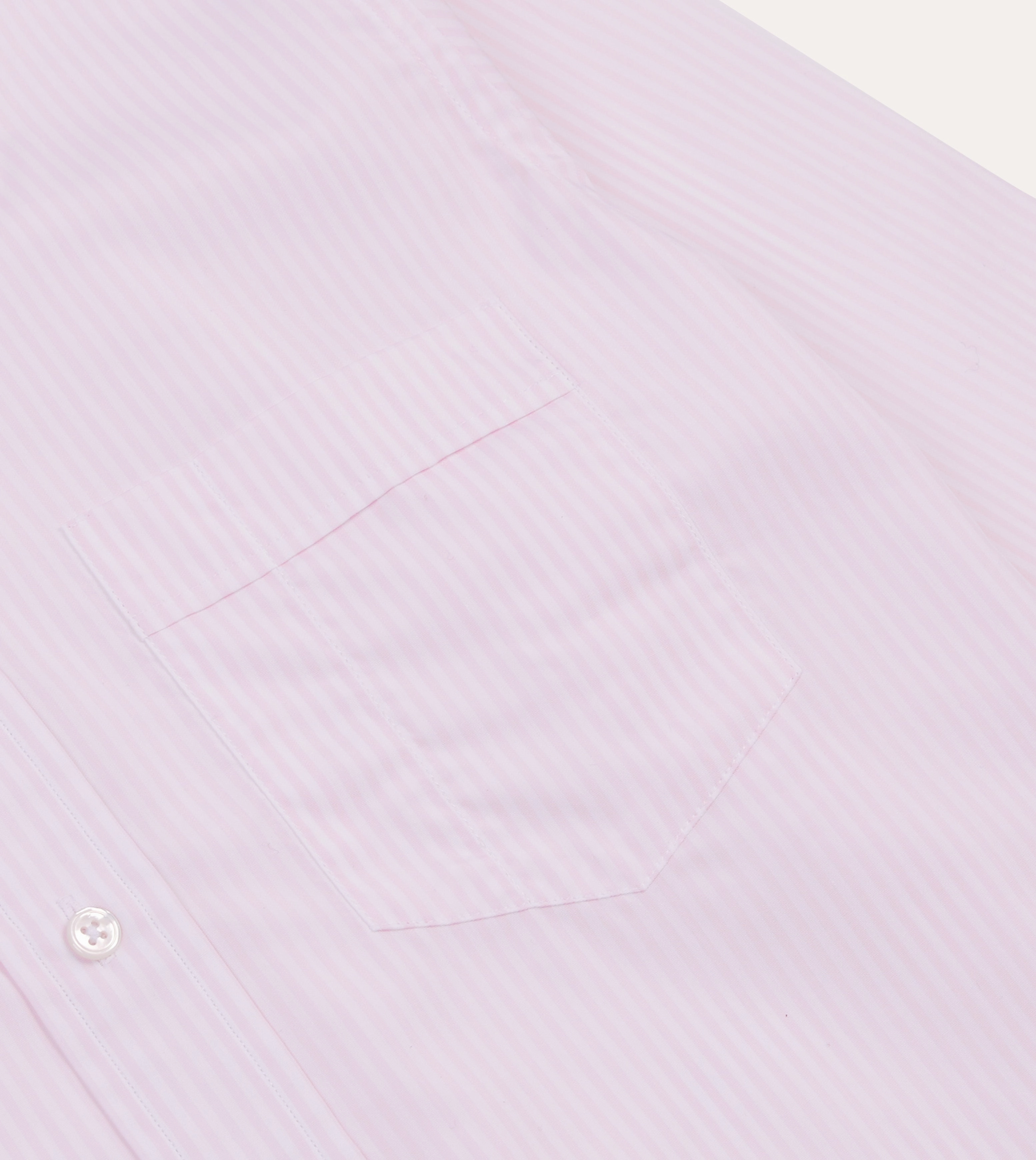Beach Ready Pink Narrow Stripe Cotton Poplin Button-Down Shirt
