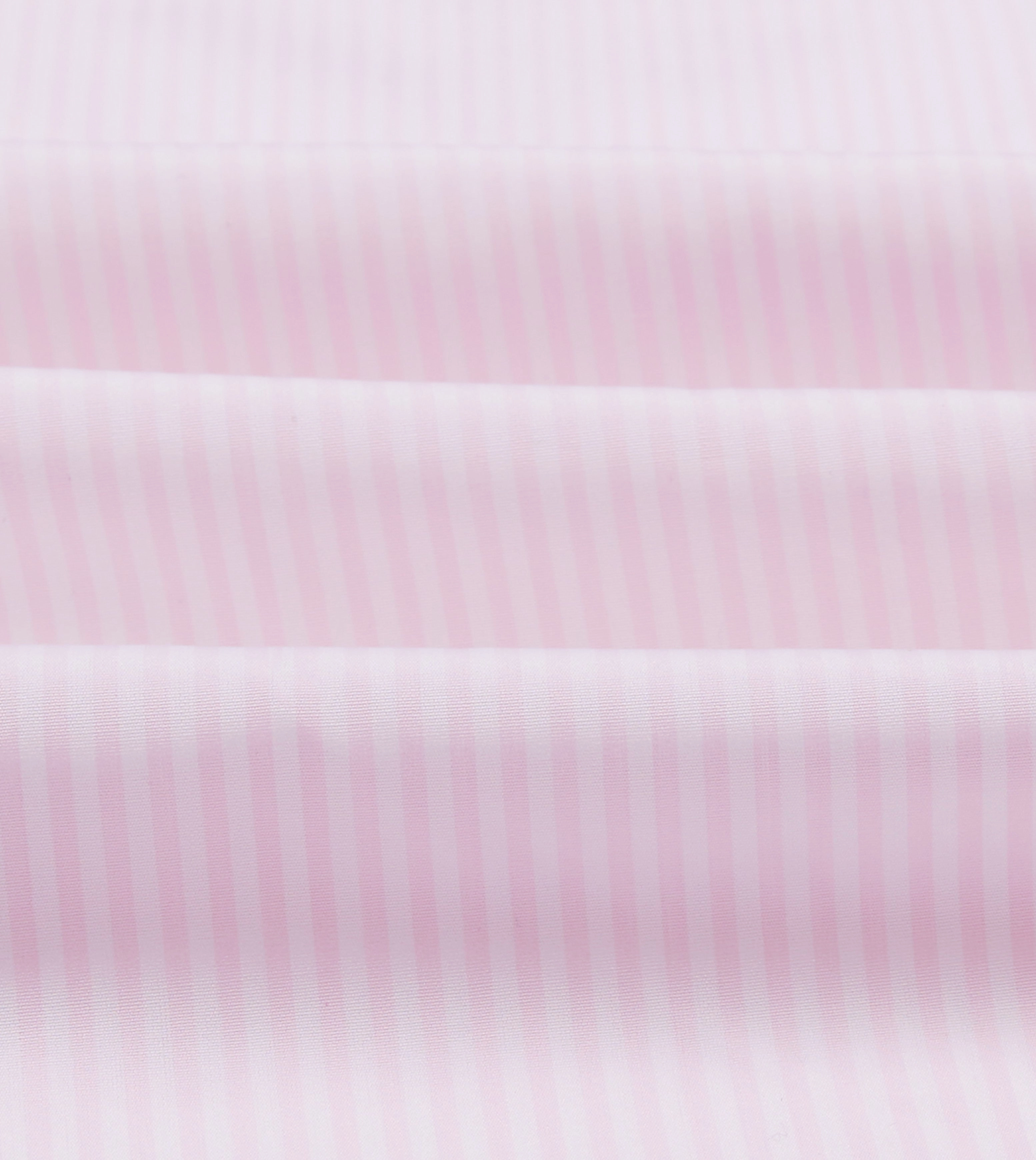 Pink Narrow Stripe Cotton Poplin Button-Down Shirt Micro Perforated Texture