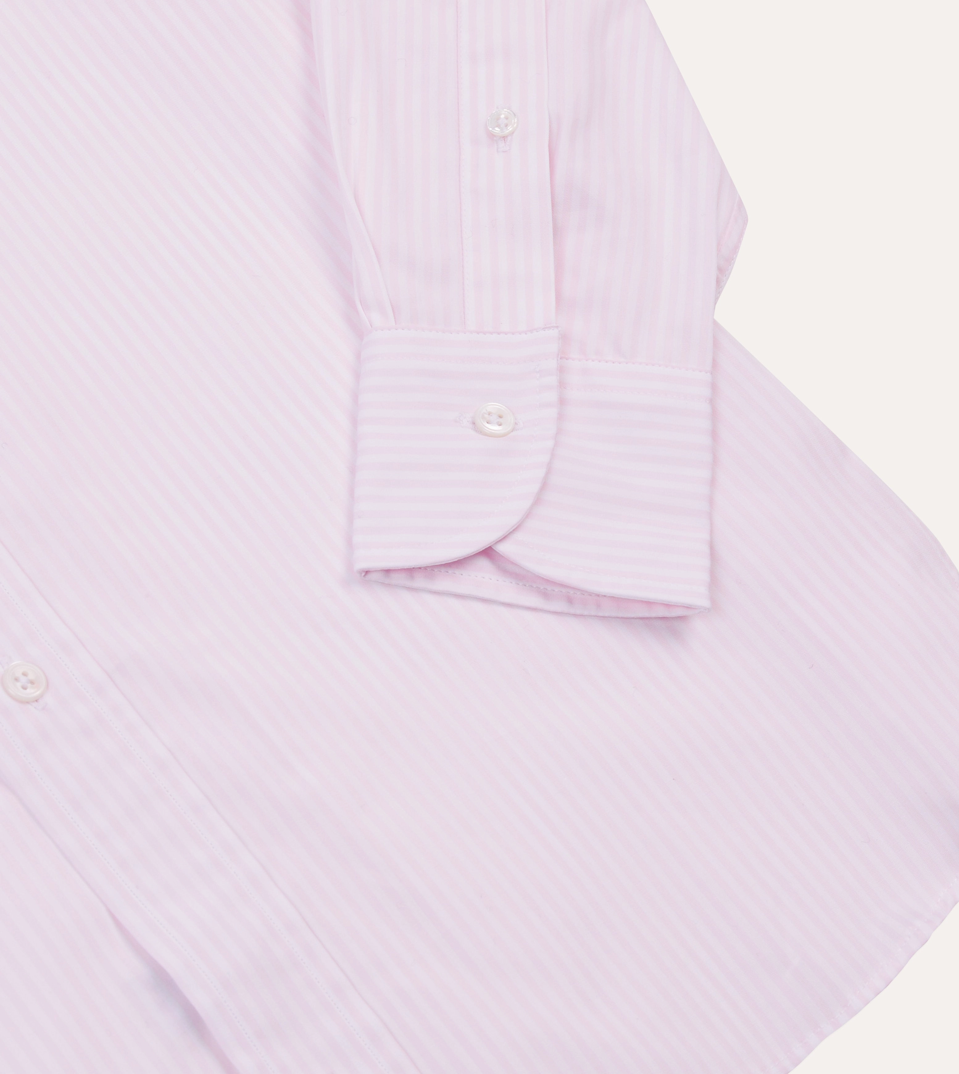 ethical fashion Pink Narrow Stripe Cotton Poplin Button-Down Shirt