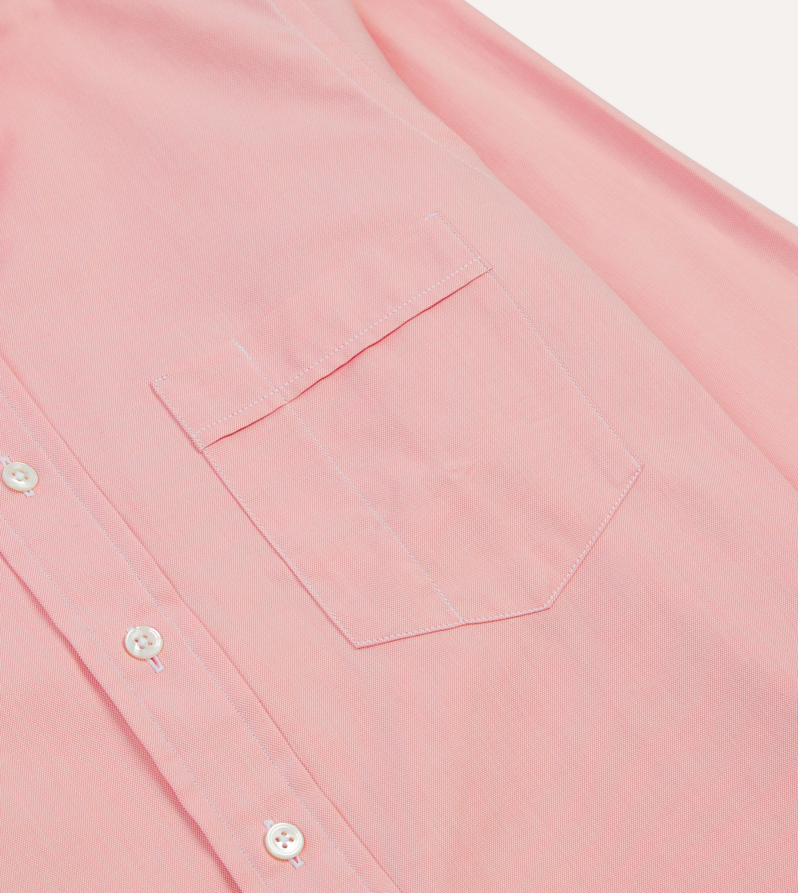 Seasonal Fashion Street Style Pink Pinpoint Oxford Cotton Cloth Button-Down Shirt