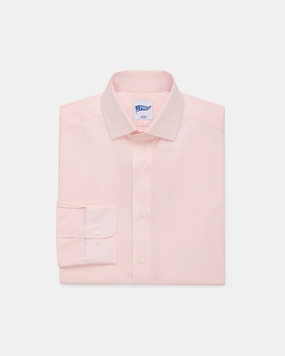 Pink Pinpoint Oxford Spread Collar Shirt - Trim Fit Anti Static Lining