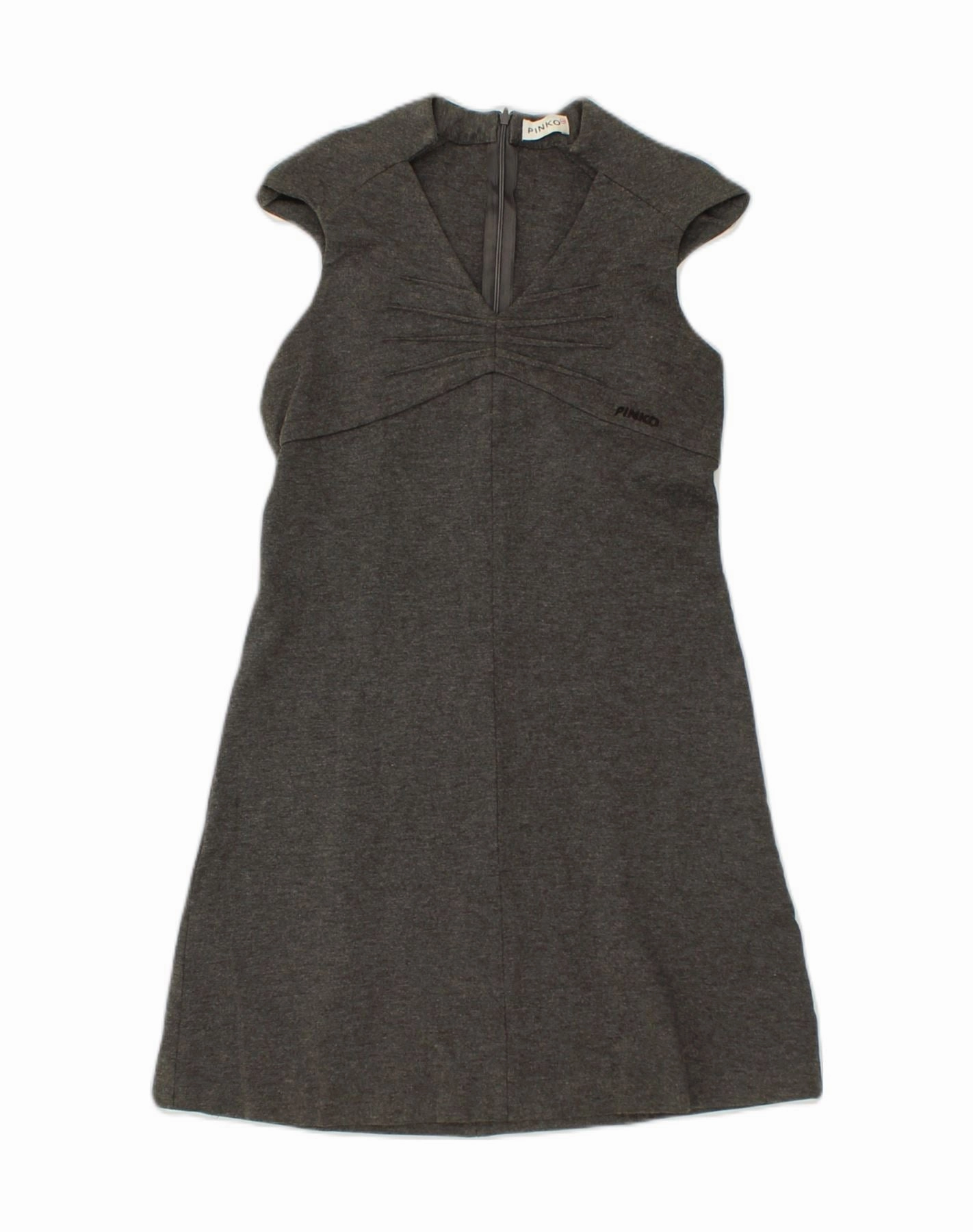 PINKO Girls Sleeveless A-Line Dress 15-16 Years 2XL Grey Viscose Bold Style Color Soft