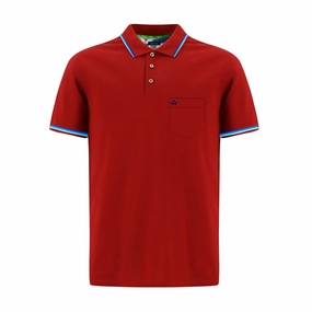 Breathable and Comfortable Pique Men Red Polo