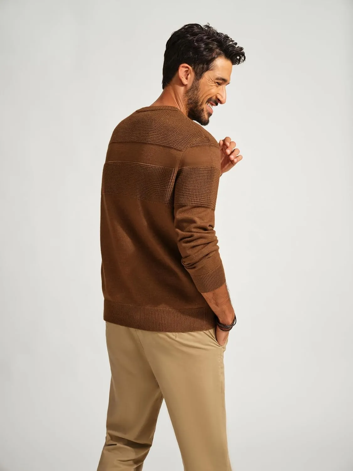 PJ PAUL JONES Mens Sweater Casual Crew Neck Pullover Textured Knit Sweaters