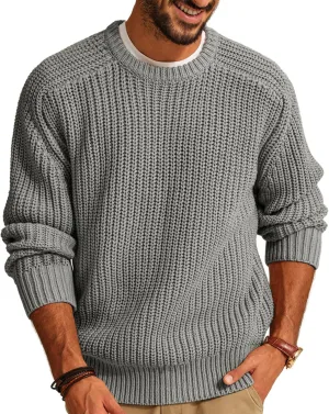 PJ PAUL JONES Mens Sweater Crewneck Knit Sweaters Casual Textured Pullover Sweater
