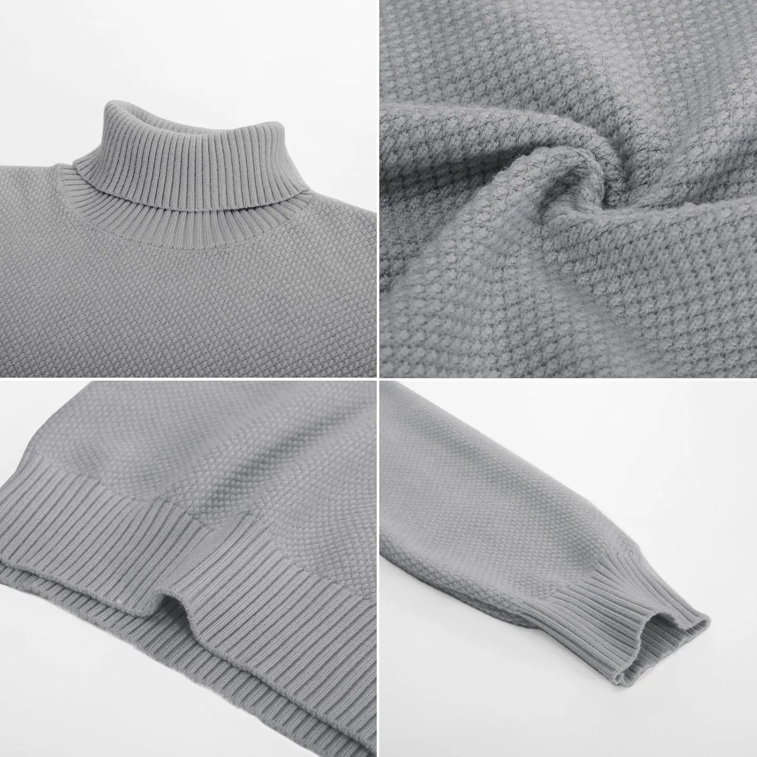 PJ PAUL JONES Men's Turtleneck Sweaters Knitted Casual Textured Pullover Sweater