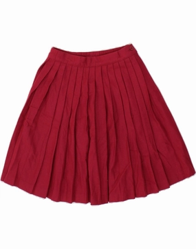 Trendy floral dress BENETTON Girls Pleated Skirt 9-10 Years W24  Pink Wool