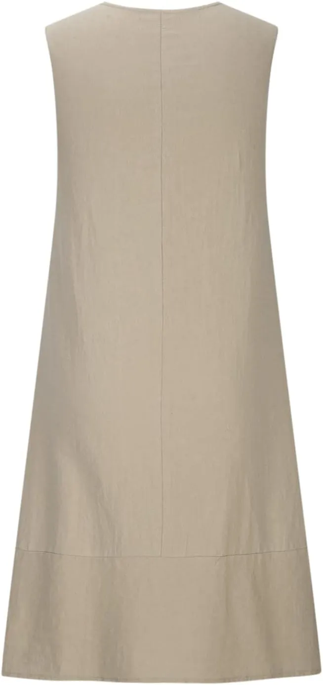 Plus Size Dresses for Curvy Women Cotton Linen Casual Loose Shift Tunic Smock Summer Sundress Plain Simple Tank Dress