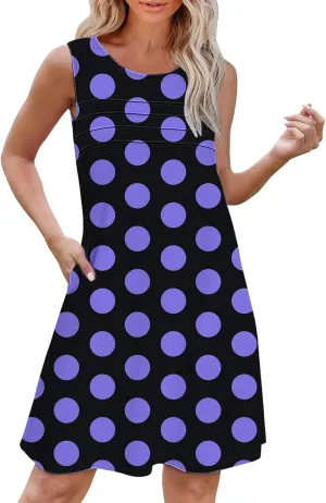 Plus Size Summer Dresses for Curvv Women Womens with Pockets Summer Casual Tank Dress Sleeveless Midi Beach Dress