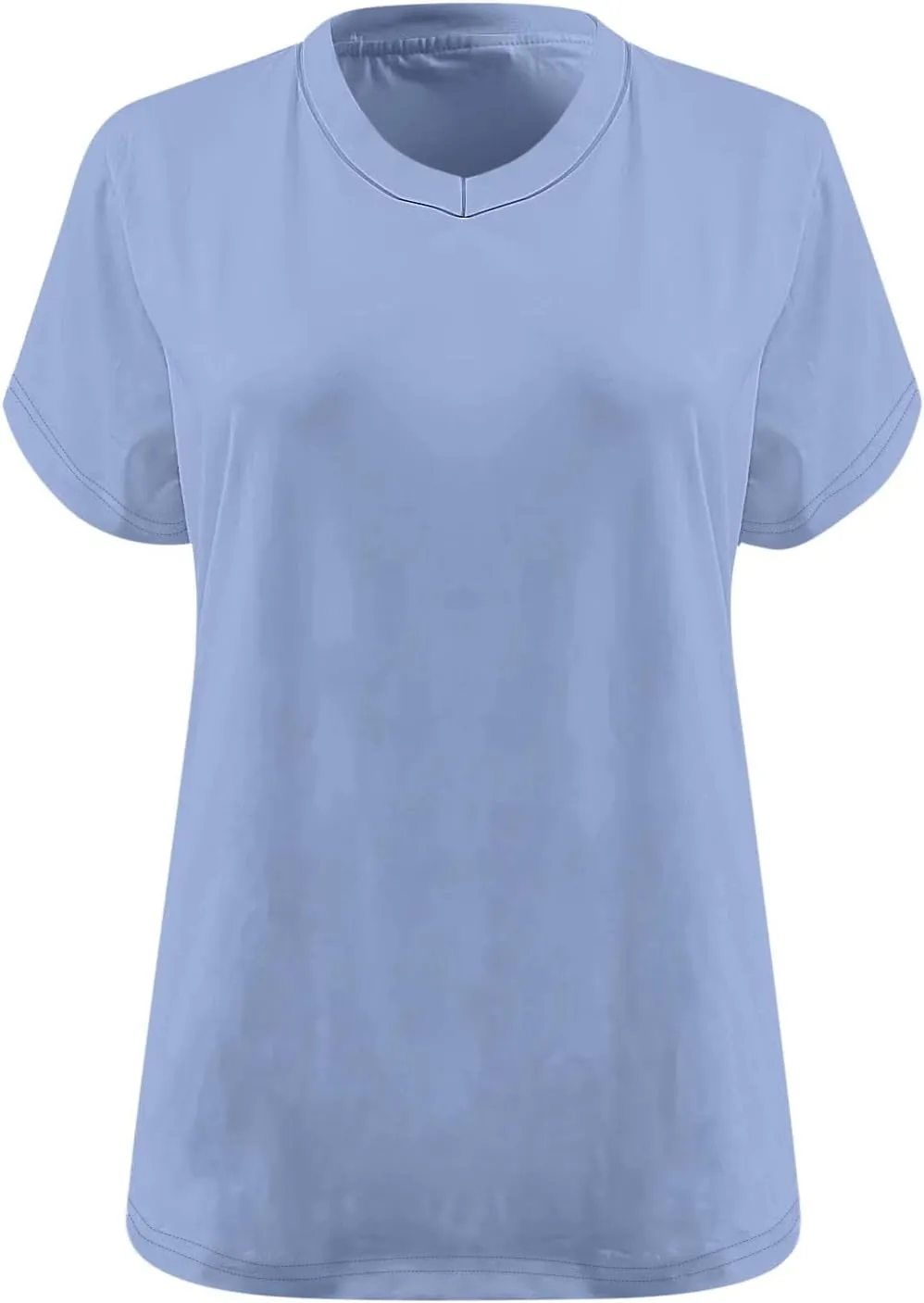 Plus Size Tops for Women Summer Trendy V-Neck Short Sleeve Shirts Oversized Casual Basic Loose Fit Tunic Tops