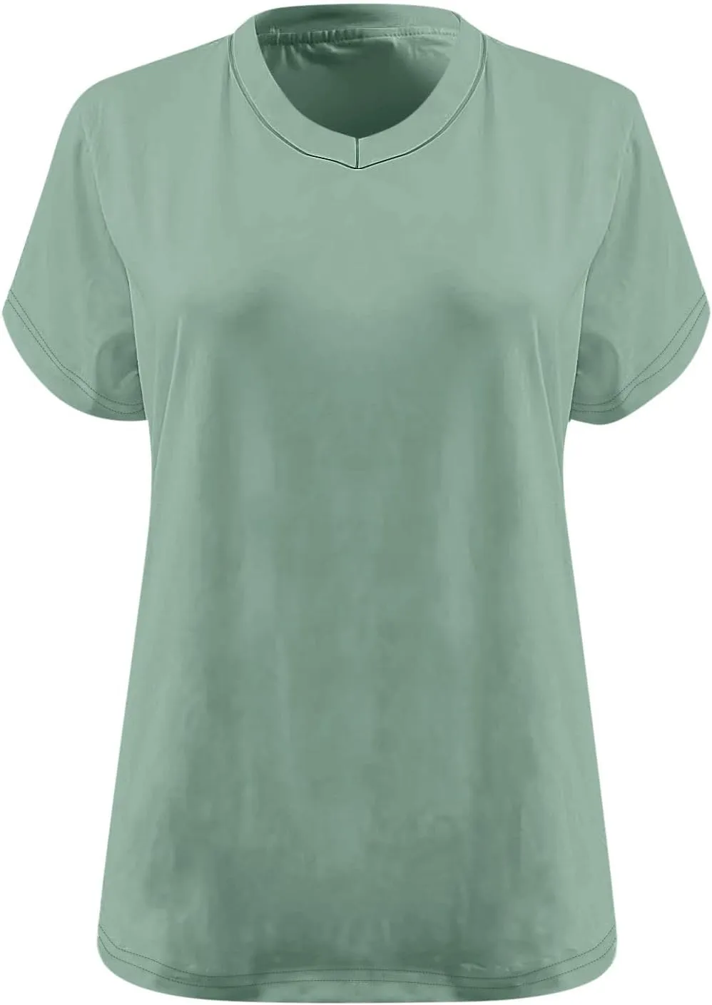 Plus Size Tops for Women Summer Trendy V-Neck Short Sleeve Shirts Oversized Casual Basic Loose Fit Tunic Tops